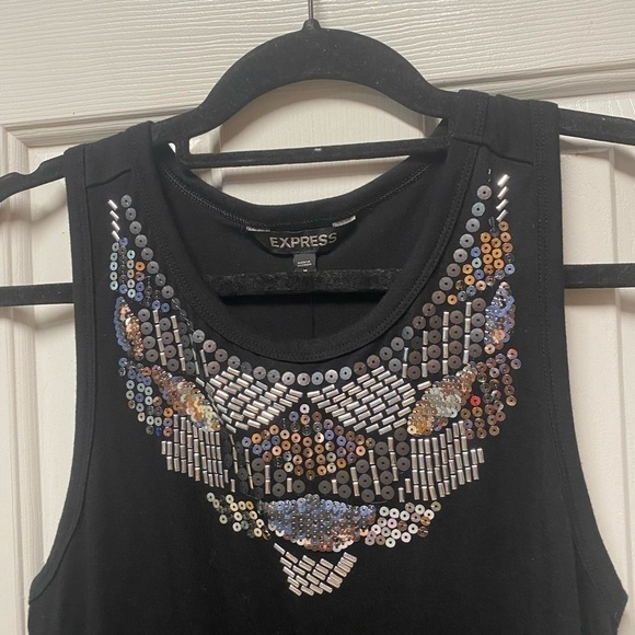 Express Black embellished stretch midi tank dress size Medium 
NWT - Picture 3 of 8